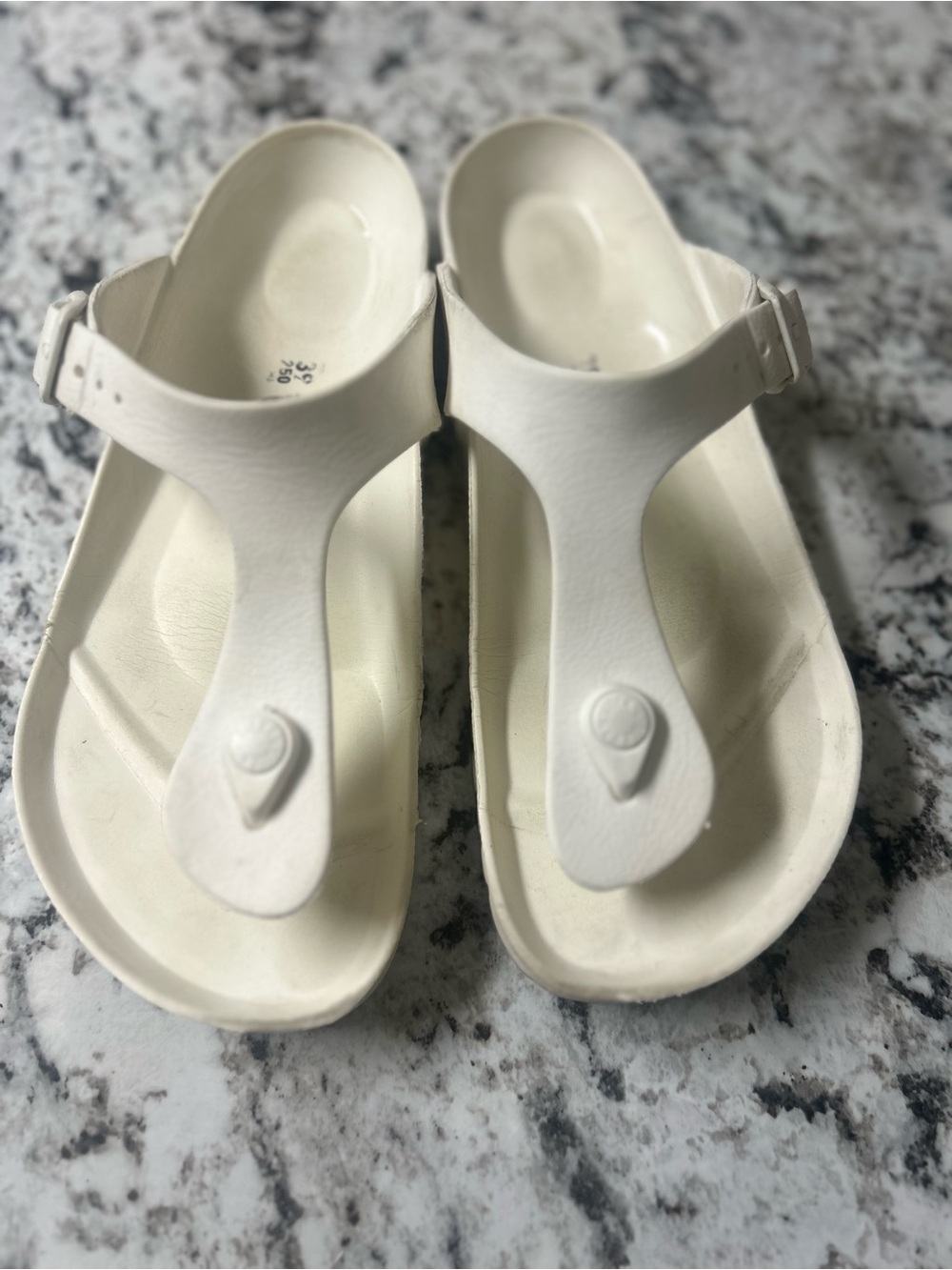 Birkenstock Gizeh Essentials White EVA Thong Sandals Size 39 / US 8-8.5 - Picture 4 of 9